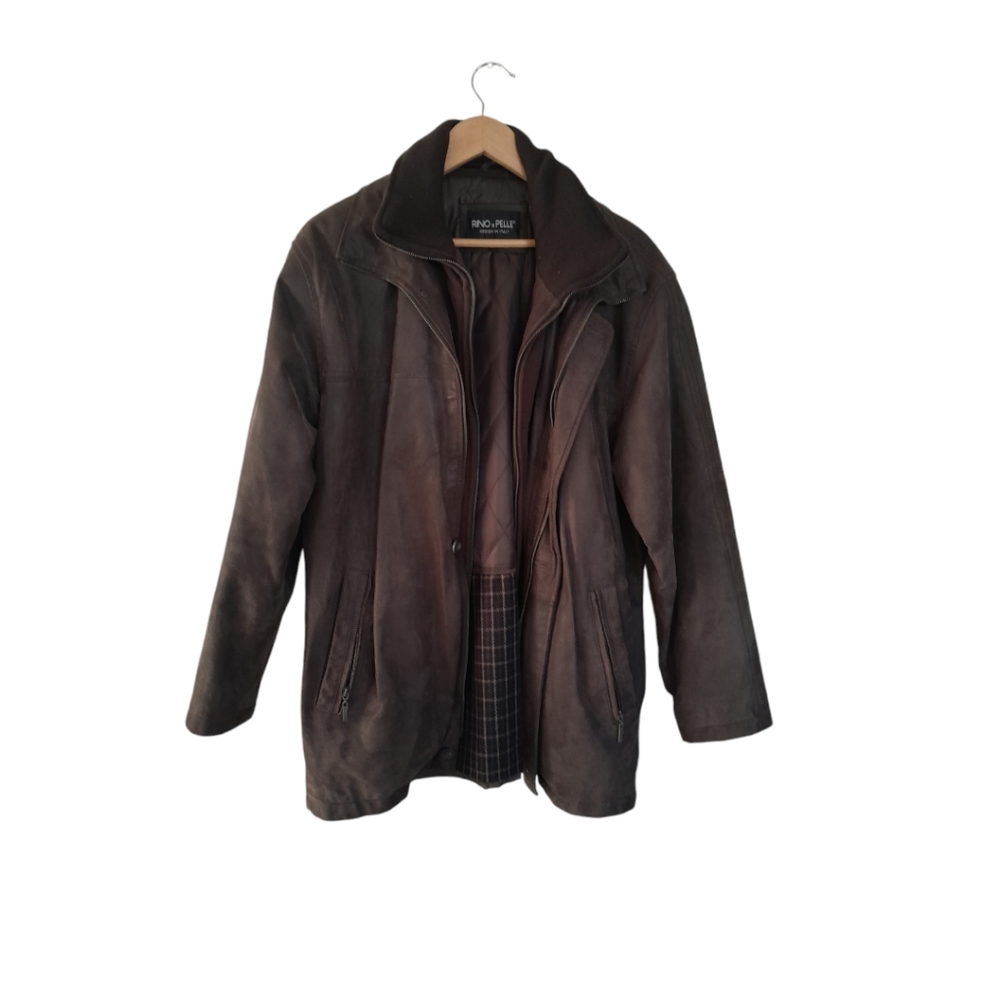 Vintage Rino and pelle Design in italy men's brown leather jacket size 50( large